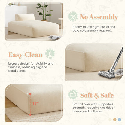 Modular 72-Inch Fully Compressed Sofa Bed with Frameless Design for Living Room, No Assembly Required
