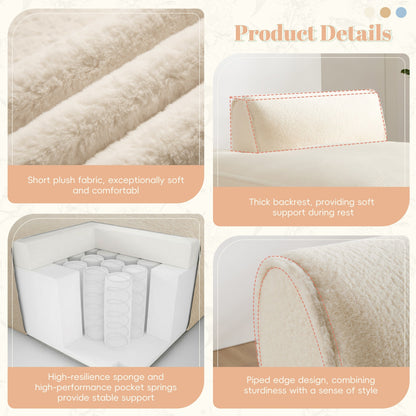 Modular 72-Inch Fully Compressed Sofa Bed with Frameless Design for Living Room, No Assembly Required