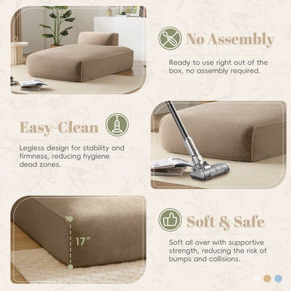 Modular 72-Inch Fully Compressed Sofa Bed with Frameless Design for Living Room, No Assembly Required