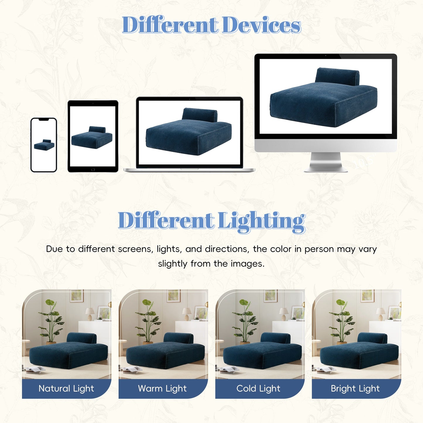 Modular 72-Inch Fully Compressed Sofa Bed with Frameless Design for Living Room, No Assembly Required