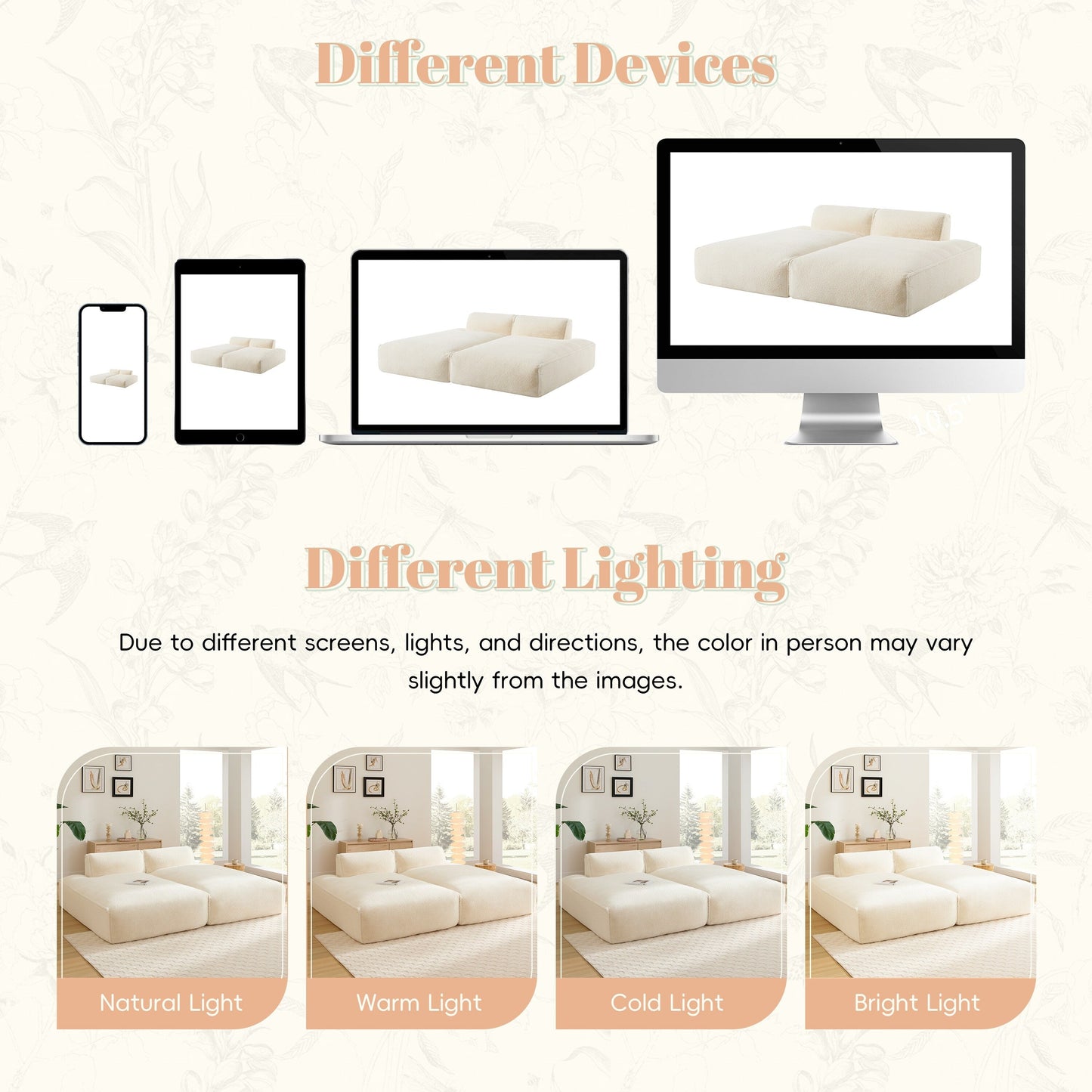 Modular 72-Inch Fully Compressed Sofa Bed with Frameless Design for Living Room, No Assembly Required