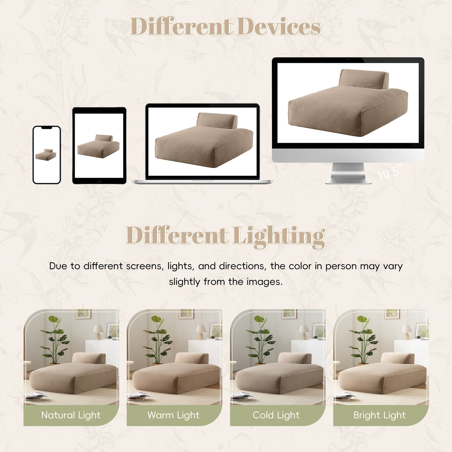 Modular 72-Inch Fully Compressed Sofa Bed with Frameless Design for Living Room, No Assembly Required