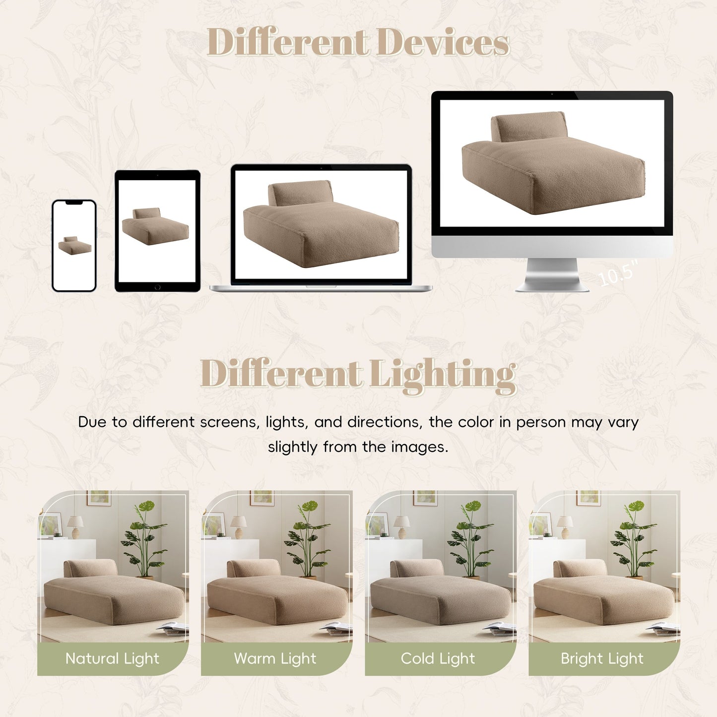 Modular 72-Inch Fully Compressed Sofa Bed with Frameless Design for Living Room, No Assembly Required