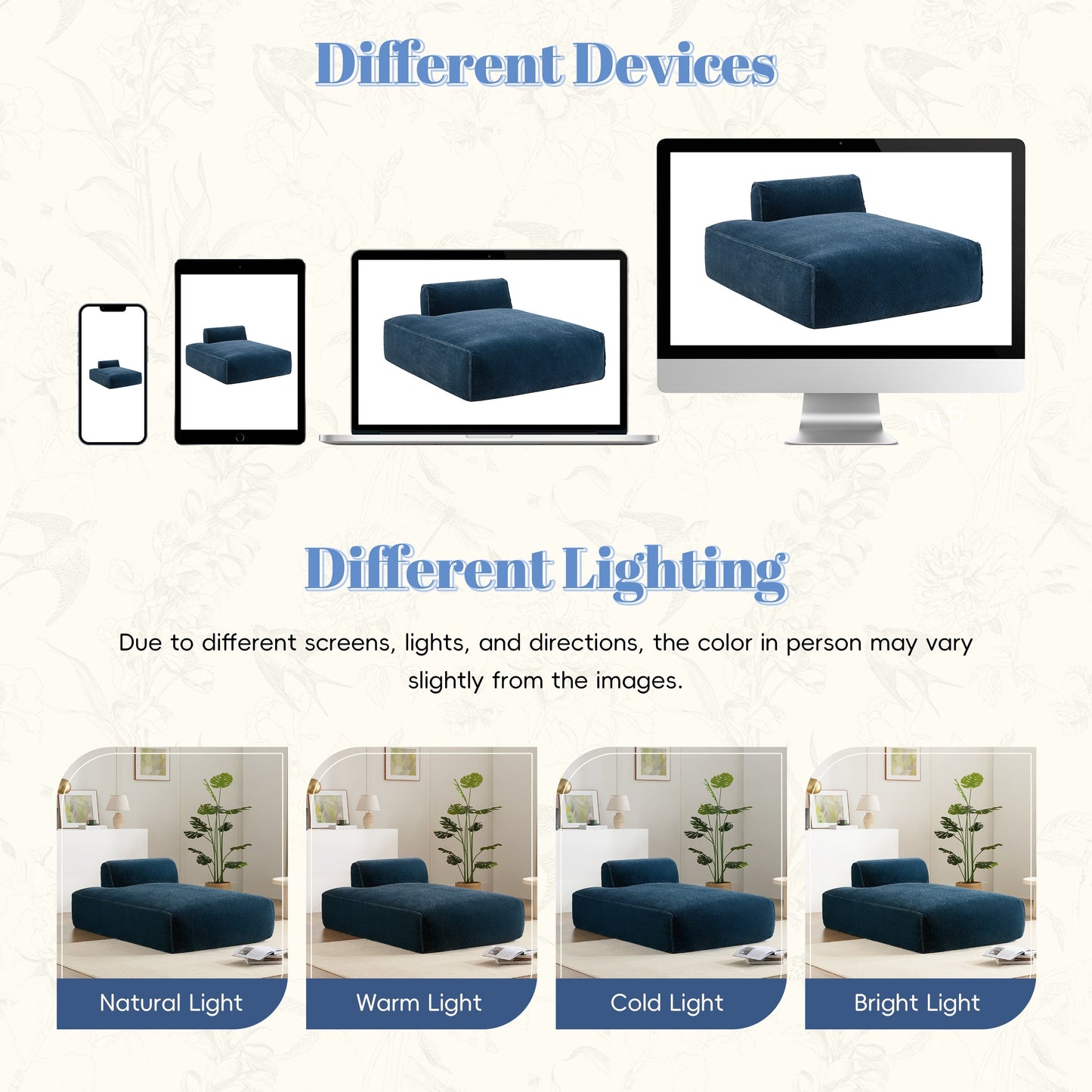 Modular 72-Inch Fully Compressed Sofa Bed with Frameless Design for Living Room, No Assembly Required