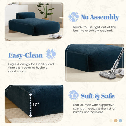 Modular 72-Inch Fully Compressed Sofa Bed with Frameless Design for Living Room, No Assembly Required