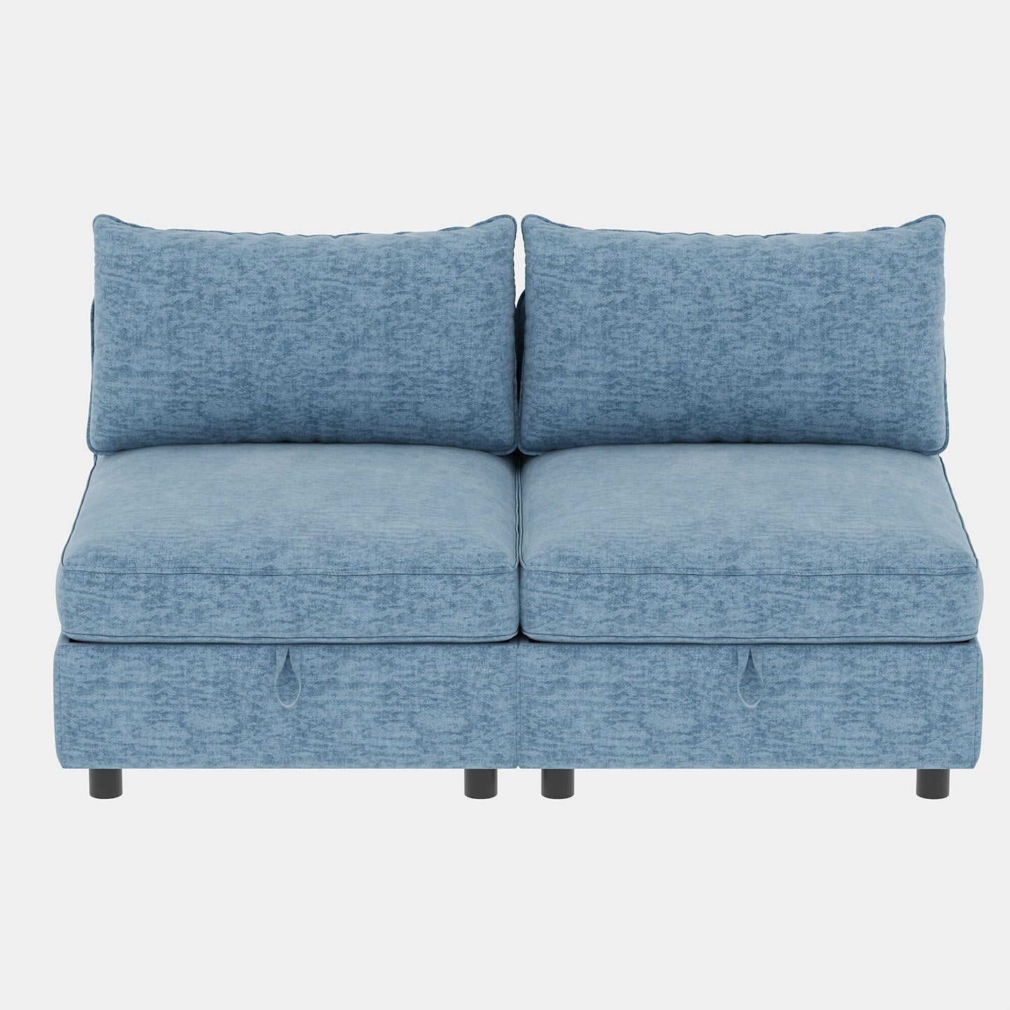 Modular Armless Fabric Sofa Seat Convertible Sectional Piece with Hidden Storage for Living Room