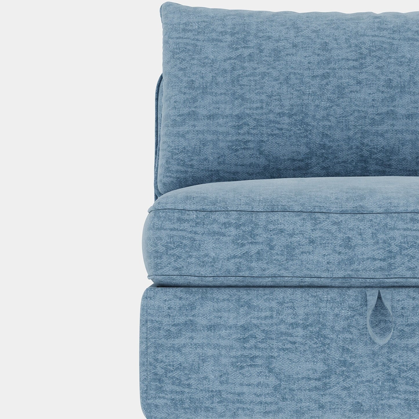 Modular Armless Fabric Sofa Seat Convertible Sectional Piece with Hidden Storage for Living Room