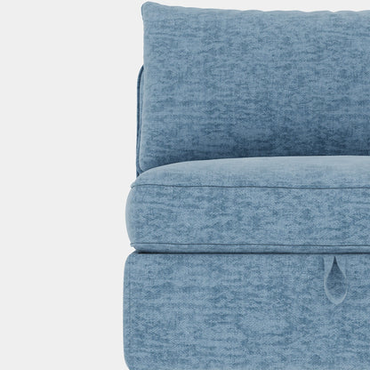 Modular Armless Fabric Sofa Seat Convertible Sectional Piece with Hidden Storage for Living Room