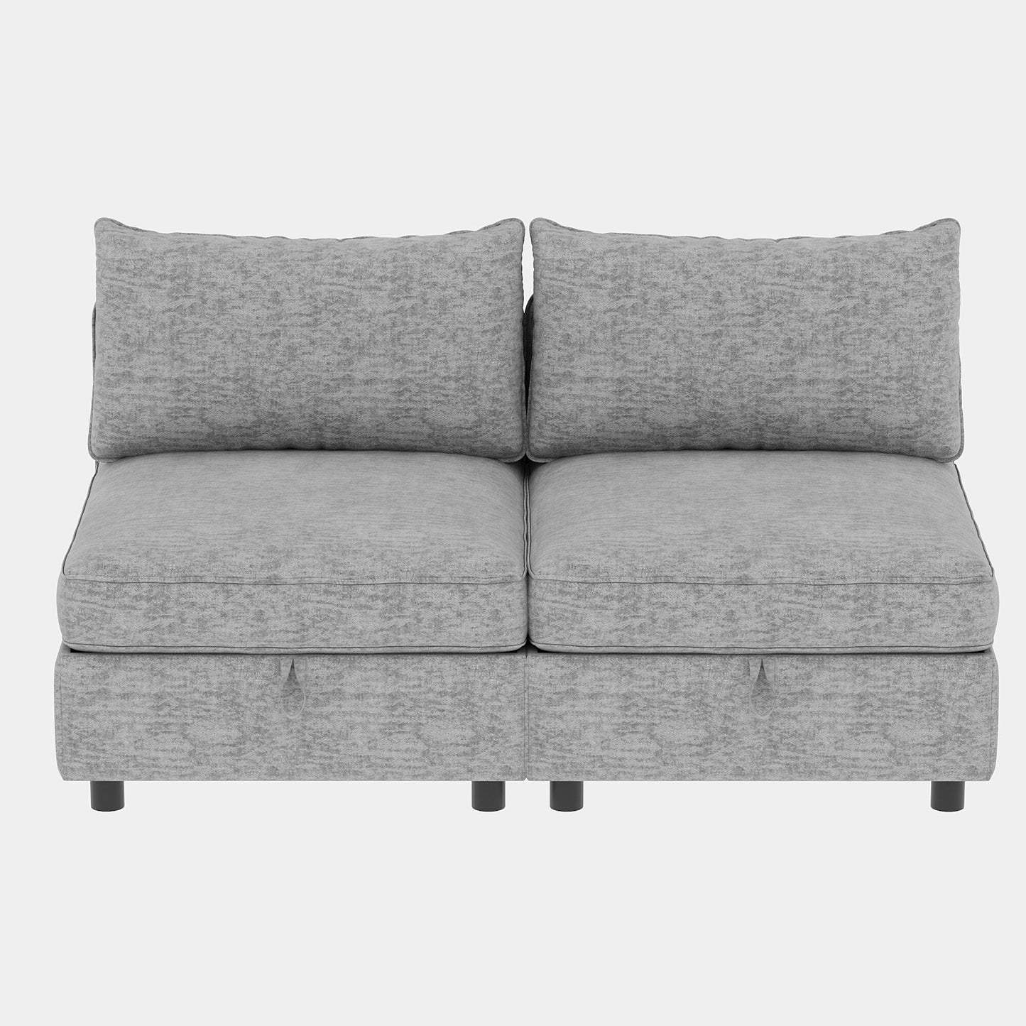 Modular Armless Fabric Sofa Seat Convertible Sectional Piece with Hidden Storage for Living Room