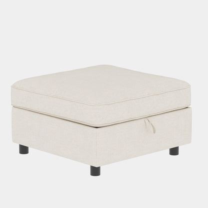Modular Armless Fabric Sofa Seat Convertible Sectional Piece with Hidden Storage for Living Room