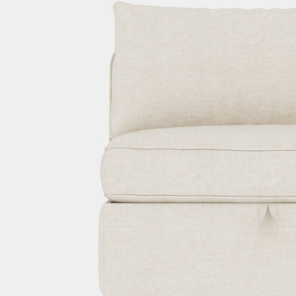 Modular Armless Fabric Sofa Seat Convertible Sectional Piece with Hidden Storage for Living Room