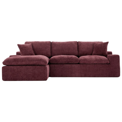 Modular Chenille Cloud Sectional Sofa with Double-Layer Cushions, Side Storage and Matching Pillows for Living Room