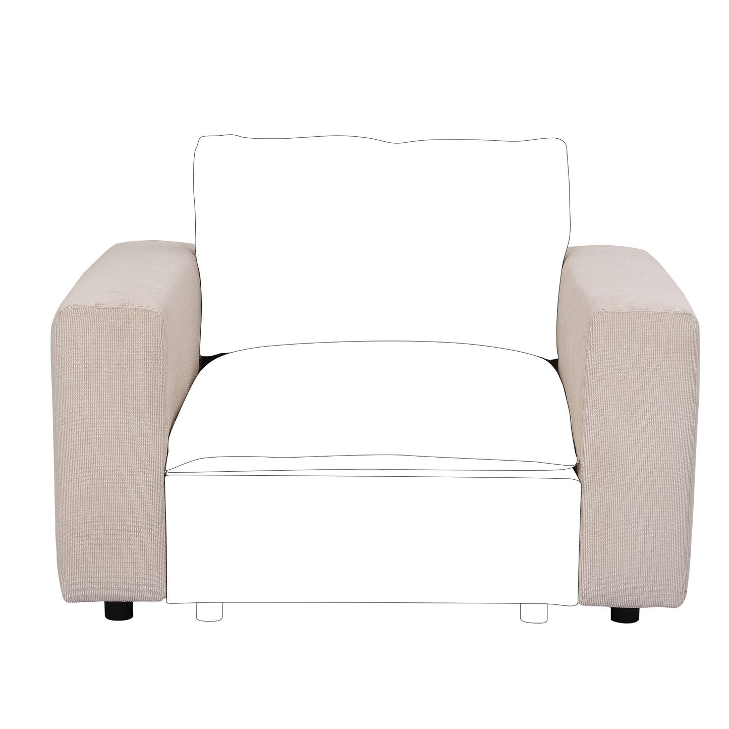 Modular Sectional Sofa, Modern Comfy Cloud Sofa Couch, Corduroy Rainbow Deep Seat Sofa with Movable Cushion