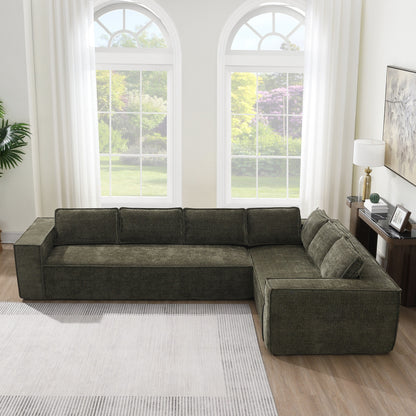 Modular Sectional Sofa,6 Seat Wrinkle-Resistant Chenille Couch Set,2 Pc Free Combination,Modern L-Shaped Cloud Sofa Set