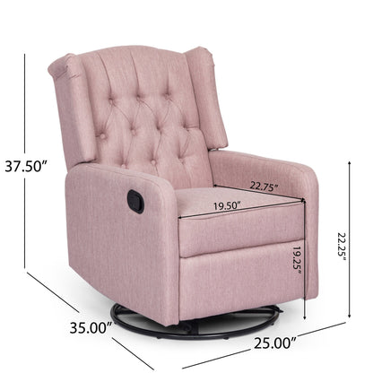 Mohaven Contemporary Tufted Wingback Swivel Recliner by Christopher Knight Home