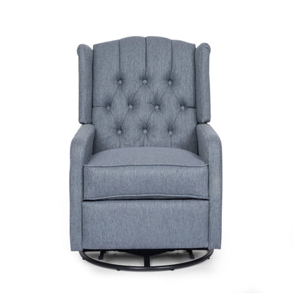 Mohaven Contemporary Tufted Wingback Swivel Recliner by Christopher Knight Home