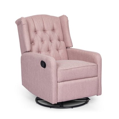 Mohaven Contemporary Tufted Wingback Swivel Recliner by Christopher Knight Home