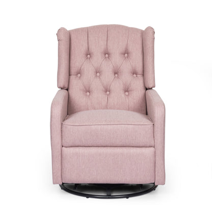 Mohaven Contemporary Tufted Wingback Swivel Recliner by Christopher Knight Home