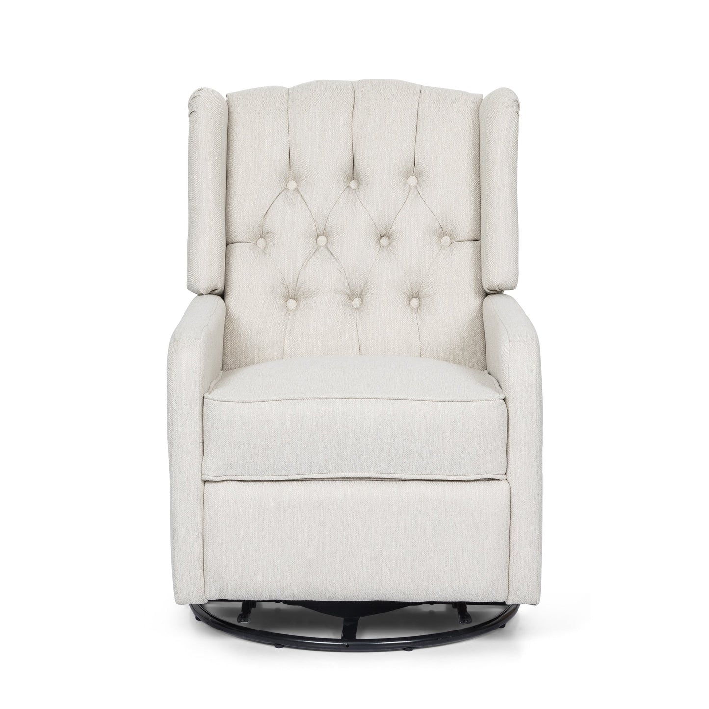 Mohaven Contemporary Tufted Wingback Swivel Recliner by Christopher Knight Home