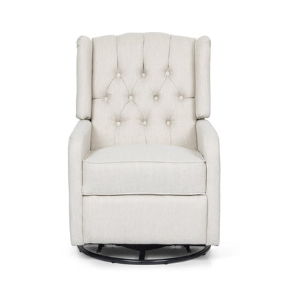 Mohaven Contemporary Tufted Wingback Swivel Recliner by Christopher Knight Home