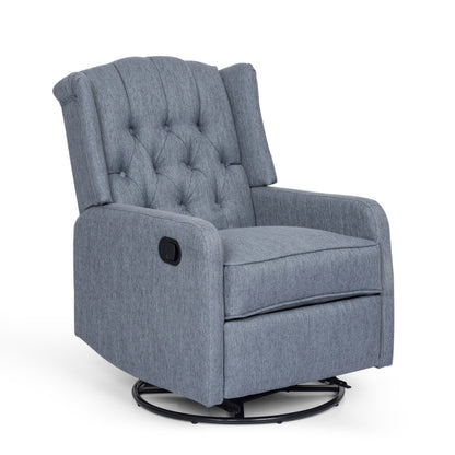 Mohaven Contemporary Tufted Wingback Swivel Recliner by Christopher Knight Home