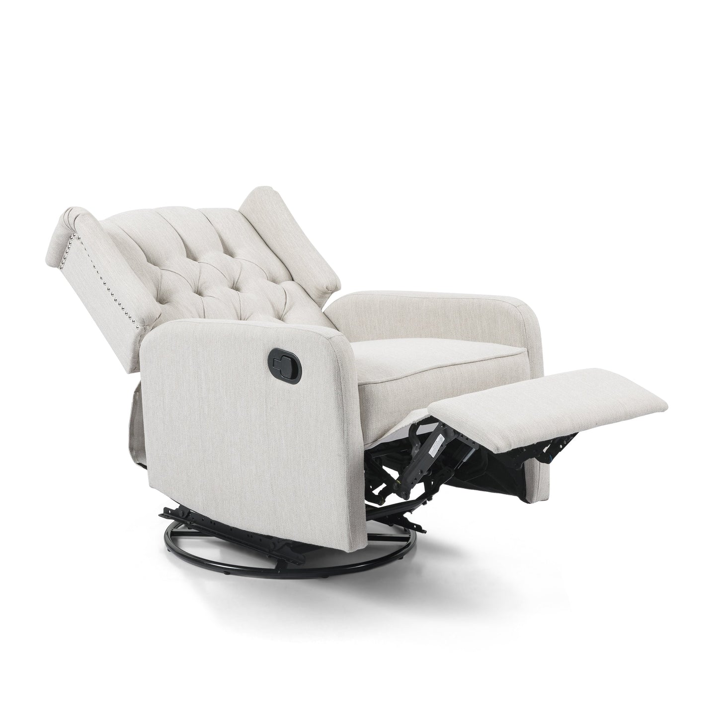 Mohaven Contemporary Tufted Wingback Swivel Recliner by Christopher Knight Home
