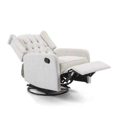 Mohaven Contemporary Tufted Wingback Swivel Recliner by Christopher Knight Home
