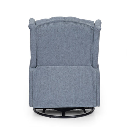 Mohaven Contemporary Tufted Wingback Swivel Recliner by Christopher Knight Home