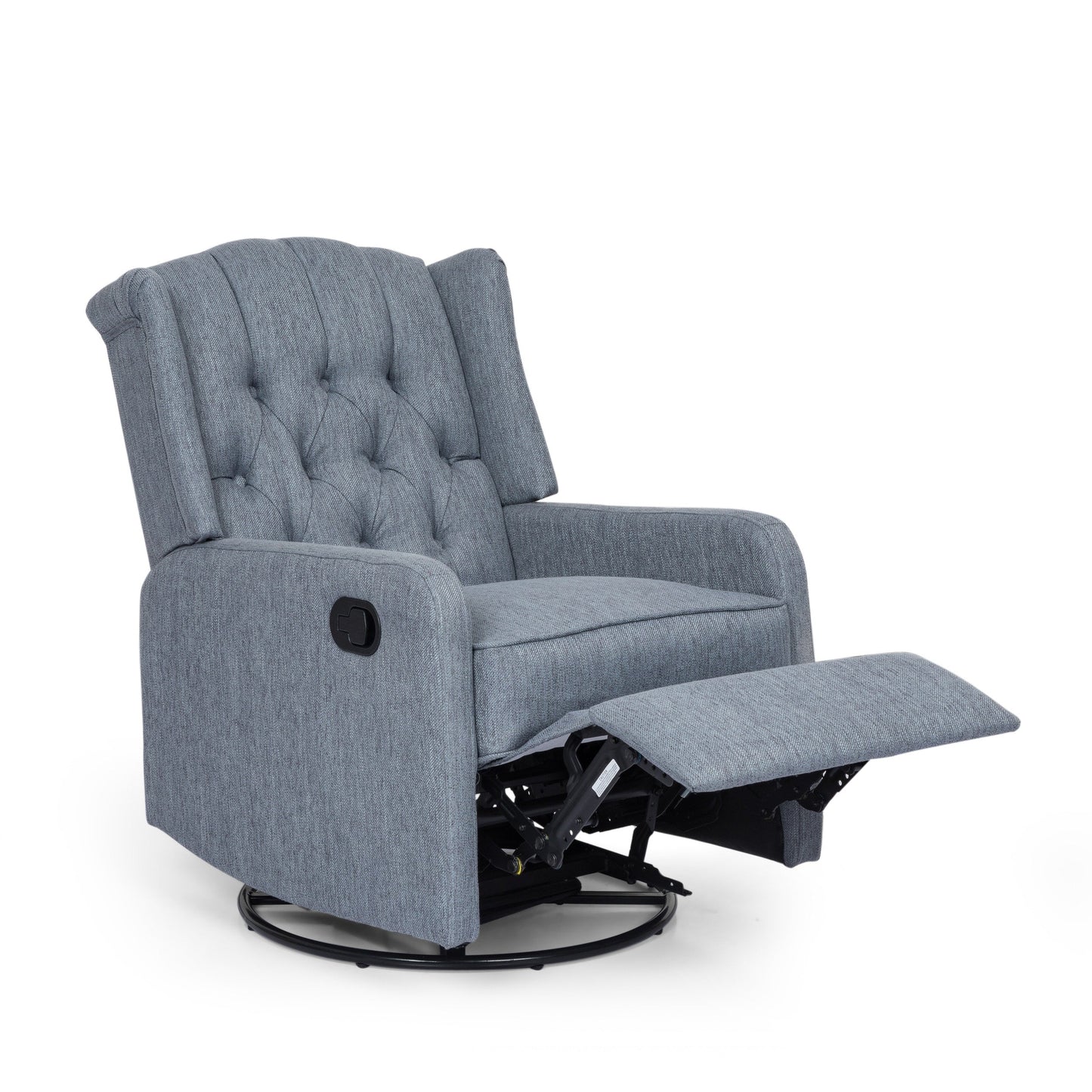 Mohaven Contemporary Tufted Wingback Swivel Recliner by Christopher Knight Home