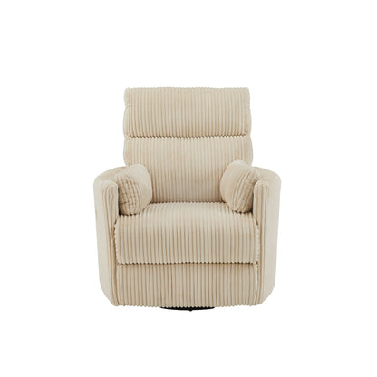 Montclair Plush Corduroy Fabric Manual Swivel Glider Recliner by iNSPIRE Q Classic