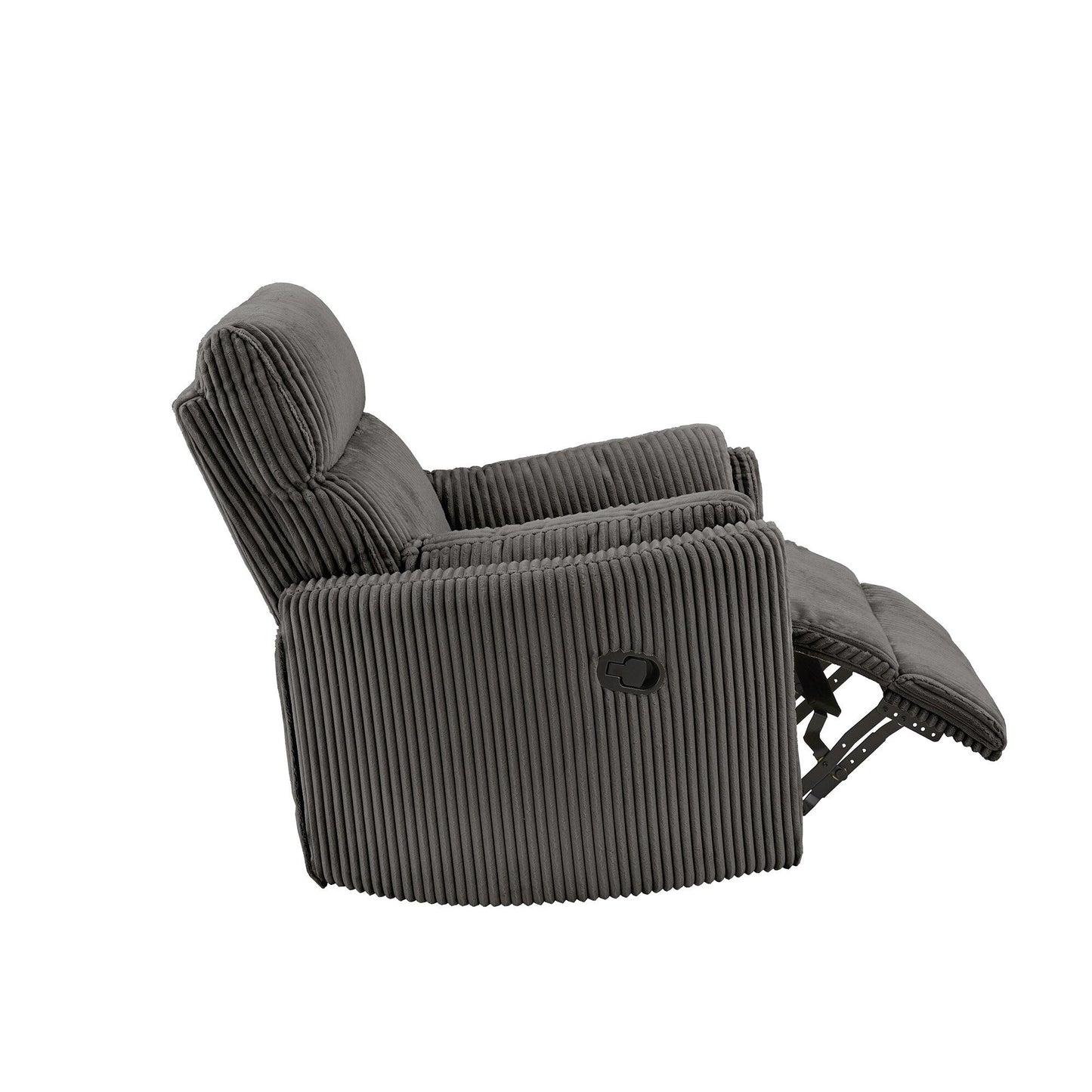 Montclair Plush Corduroy Fabric Manual Swivel Glider Recliner by iNSPIRE Q Classic