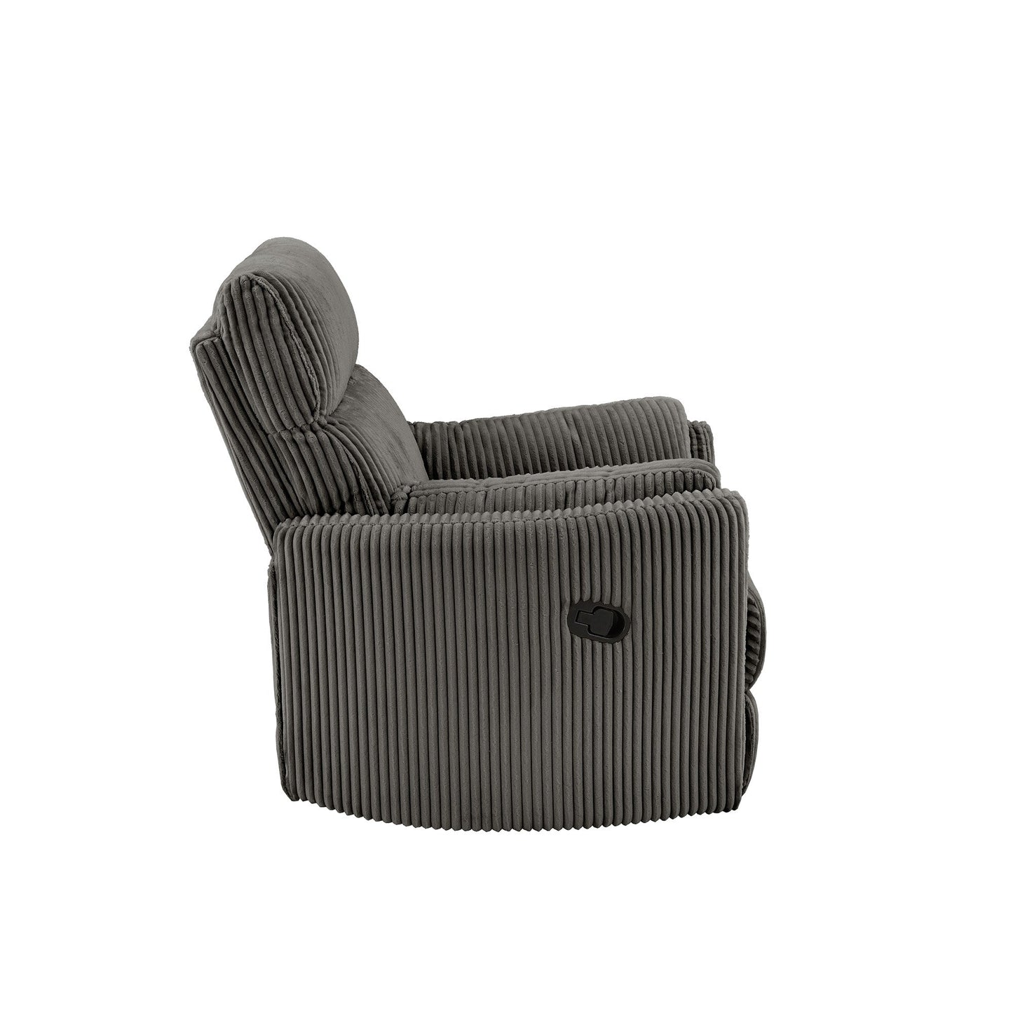 Montclair Plush Corduroy Fabric Manual Swivel Glider Recliner by iNSPIRE Q Classic