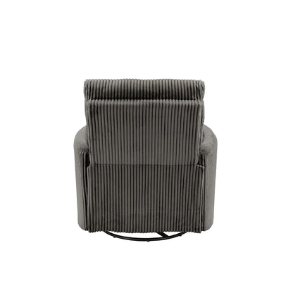 Montclair Plush Corduroy Fabric Manual Swivel Glider Recliner by iNSPIRE Q Classic