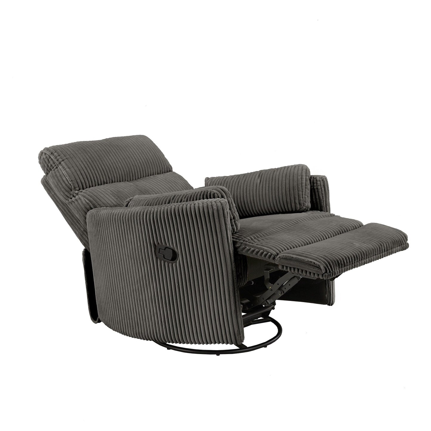 Montclair Plush Corduroy Fabric Manual Swivel Glider Recliner by iNSPIRE Q Classic