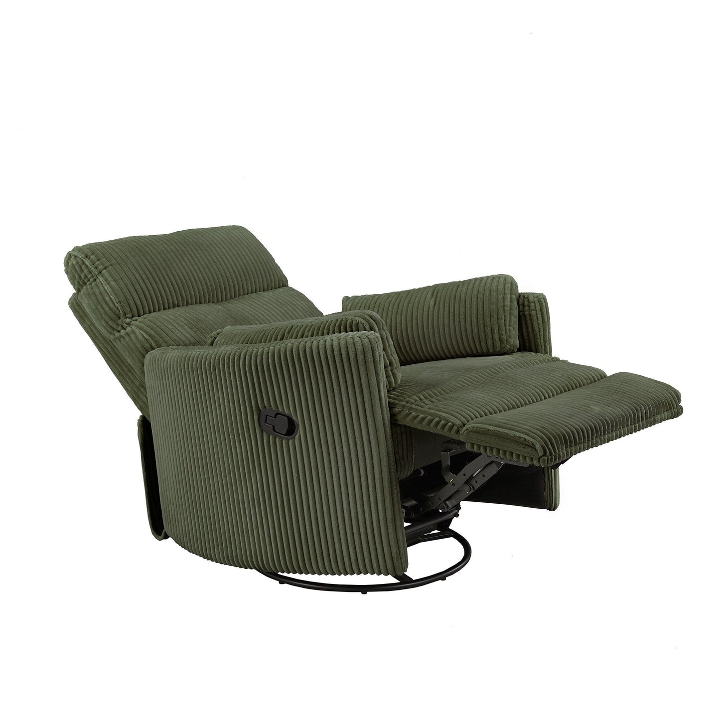 Montclair Plush Corduroy Fabric Manual Swivel Glider Recliner by iNSPIRE Q Classic