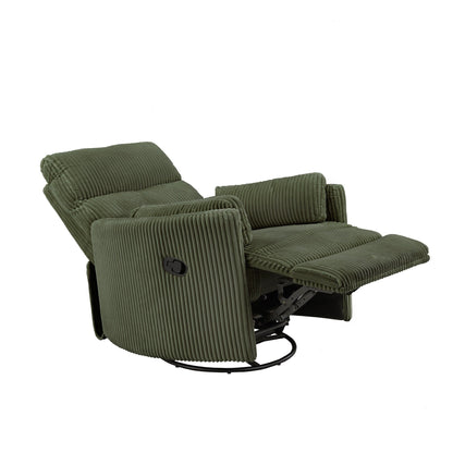 Montclair Plush Corduroy Fabric Manual Swivel Glider Recliner by iNSPIRE Q Classic