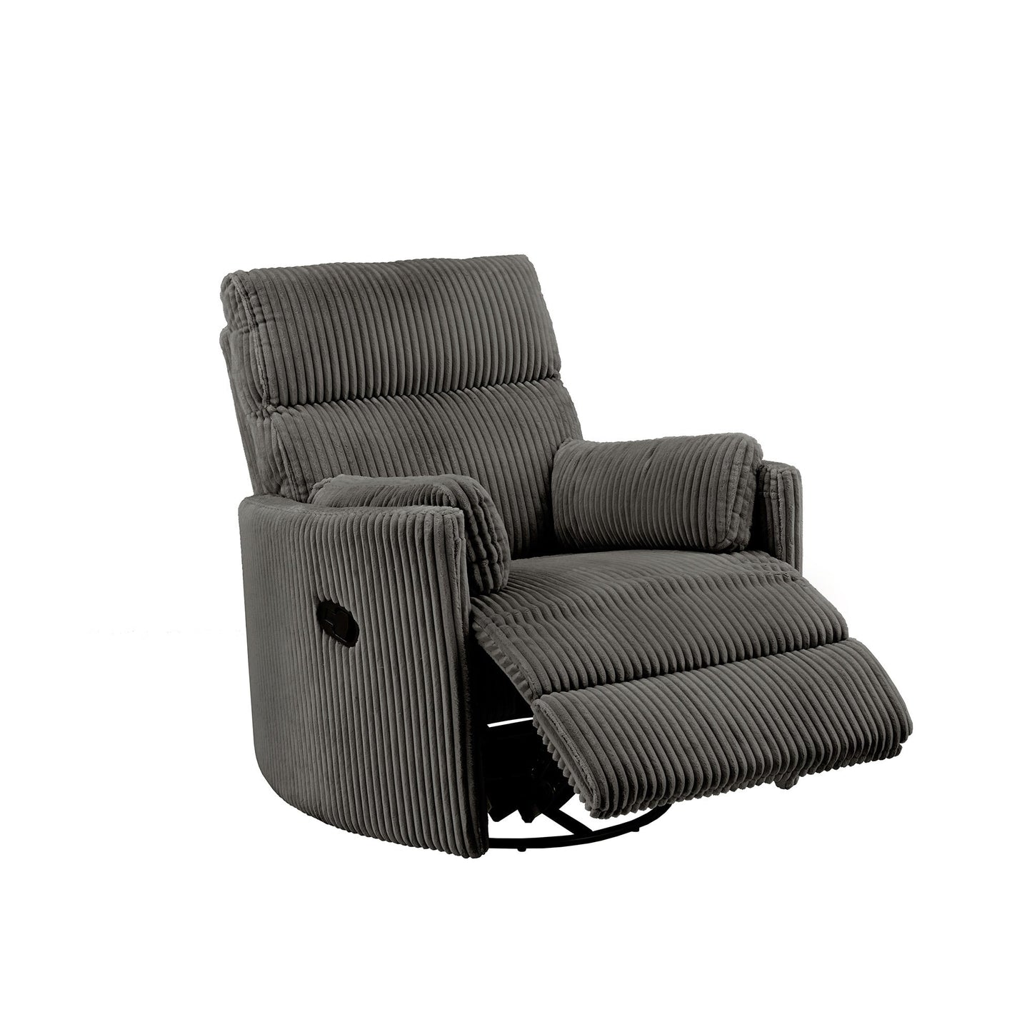 Montclair Plush Corduroy Fabric Manual Swivel Glider Recliner by iNSPIRE Q Classic