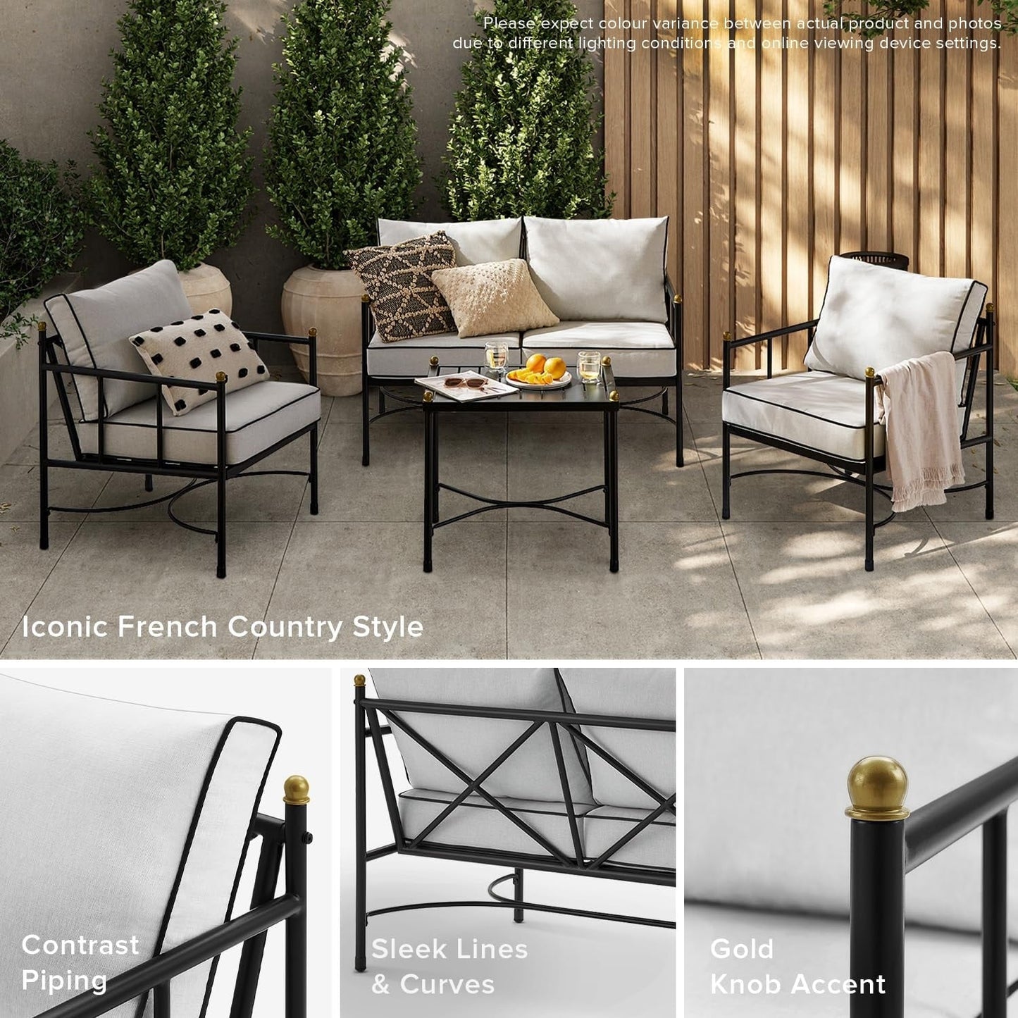 Mopio Odelia Patio Furniture, Outdoor Sectional Conversation Set