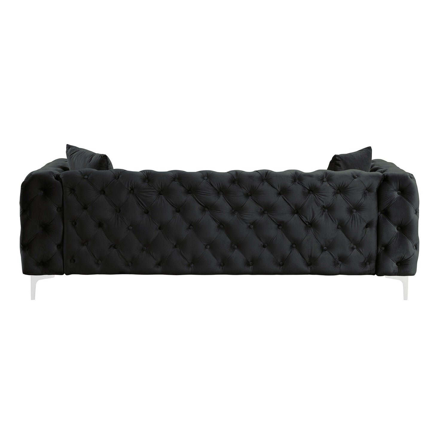 Morden Fort Modern Velvet Sofa with Button Tufted,Solid Wood Frame and Iron Legs