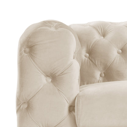 Morden Fort Modern Velvet Sofa with Button Tufted,Solid Wood Frame and Iron Legs