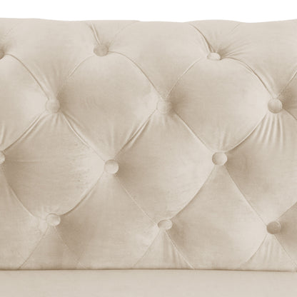 Morden Fort Modern Velvet Sofa with Button Tufted,Solid Wood Frame and Iron Legs