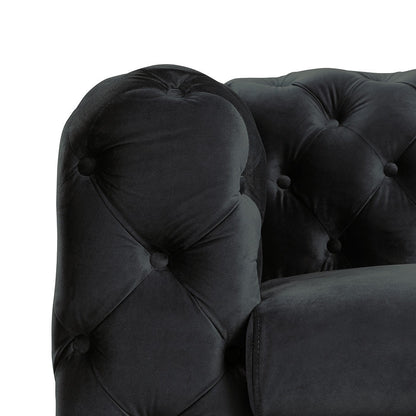 Morden Fort Modern Velvet Sofa with Button Tufted,Solid Wood Frame and Iron Legs