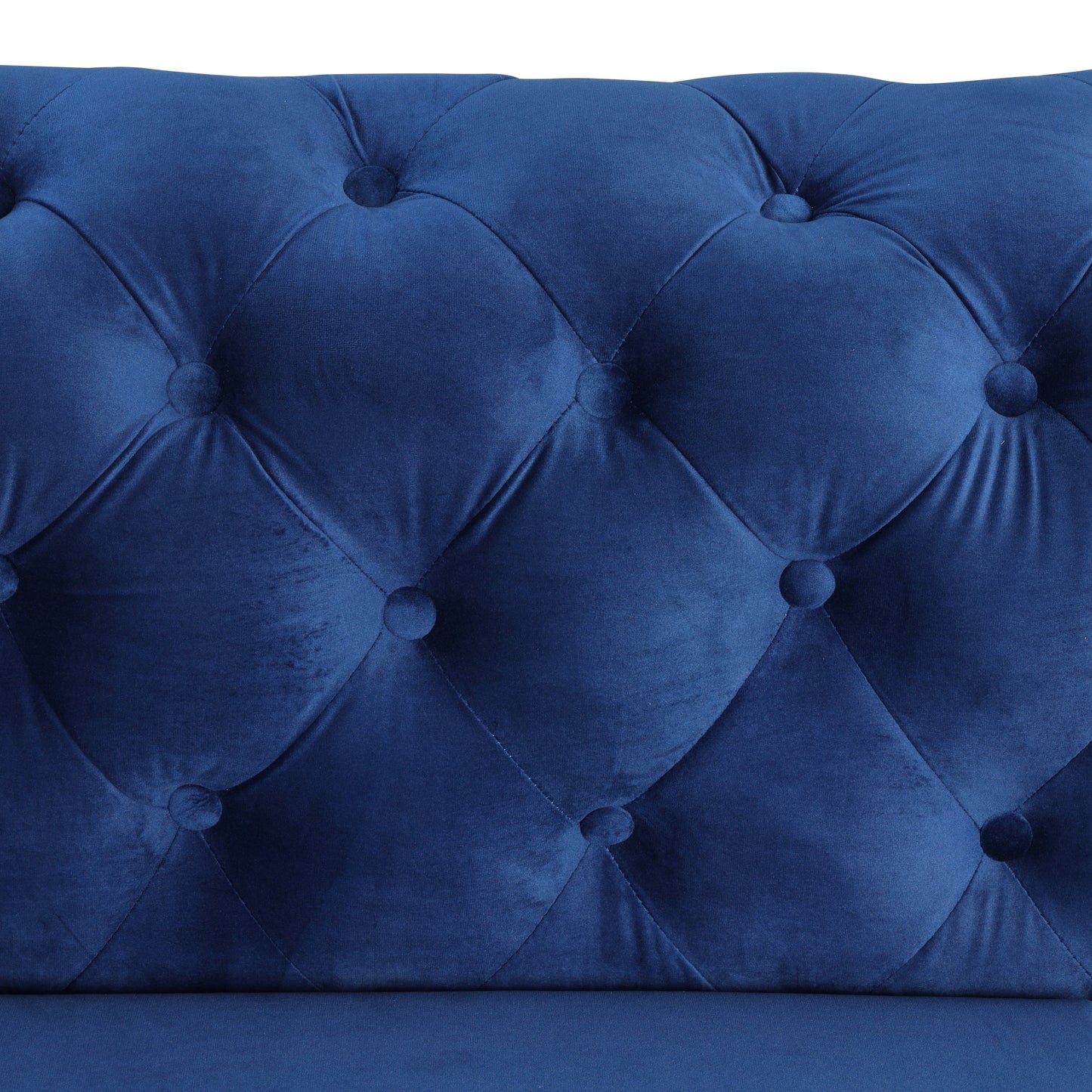 Morden Fort Modern Velvet Sofa with Button Tufted,Solid Wood Frame and Iron Legs