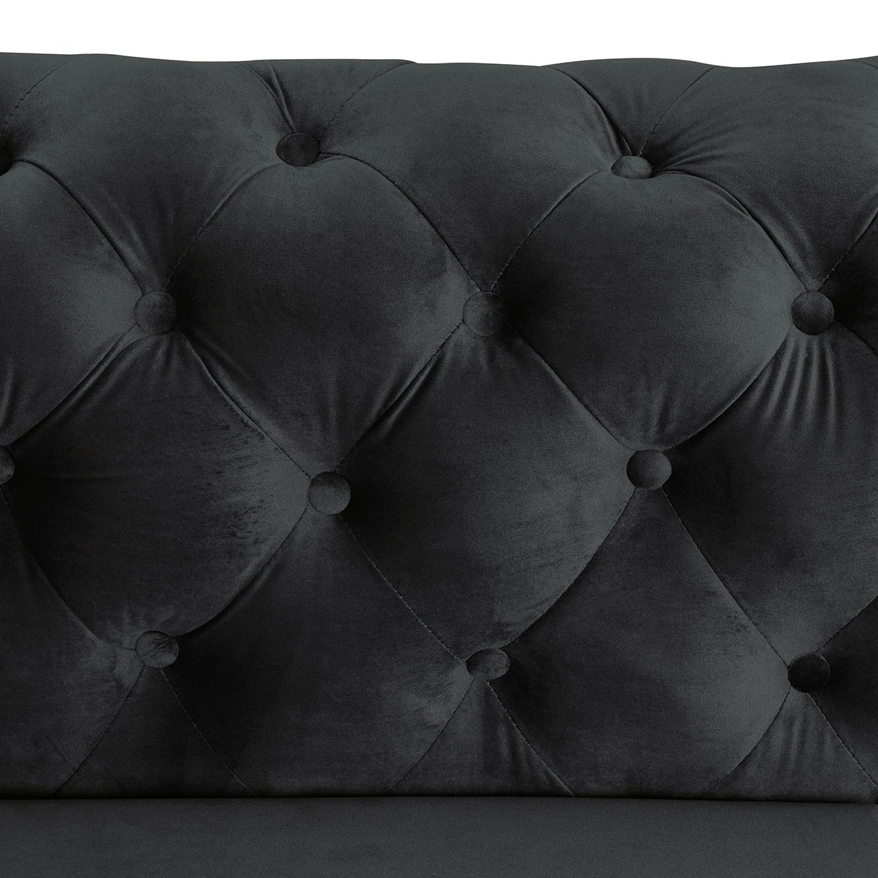 Morden Fort Modern Velvet Sofa with Button Tufted,Solid Wood Frame and Iron Legs