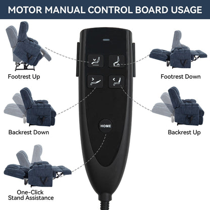 Motor Heat Massage Infinite Position Up to 350 LBS Electric Power Lift Recliners with Power-Remote, Medium-firm and Heavy Duty