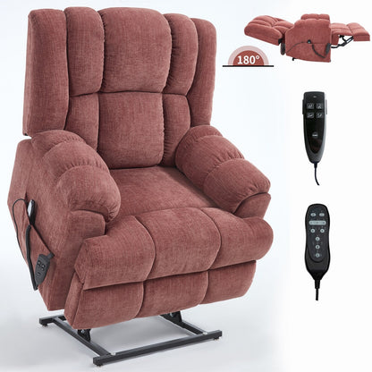 Motor Heat Massage Infinite Position Up to 350 LBS Electric Power Lift Recliners with Power-Remote, Medium-firm and Heavy Duty