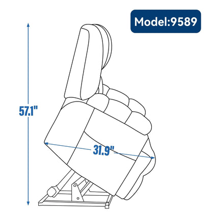 Motor Heat Massage Infinite Position Up to 350 LBS Electric Power Lift Recliners with Power-Remote, Medium-firm and Heavy Duty