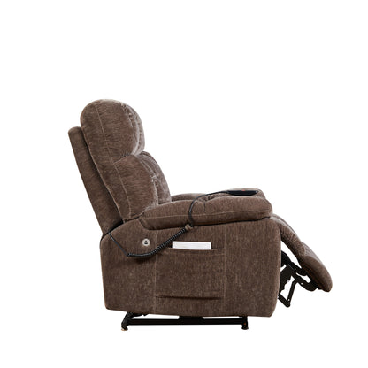 Motor Power Lift Recliner Chair for Elderly Infinite Position Lay Flat 180° Recliner with Heat Massage