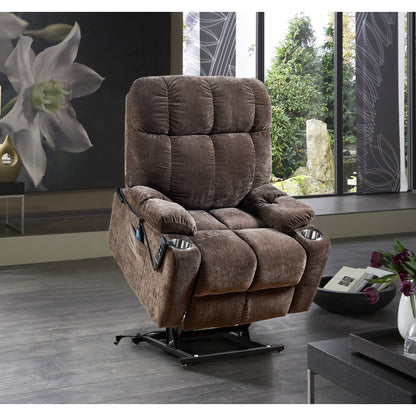 Motor Power Lift Recliner Chair for Elderly Infinite Position Lay Flat 180° Recliner with Heat Massage