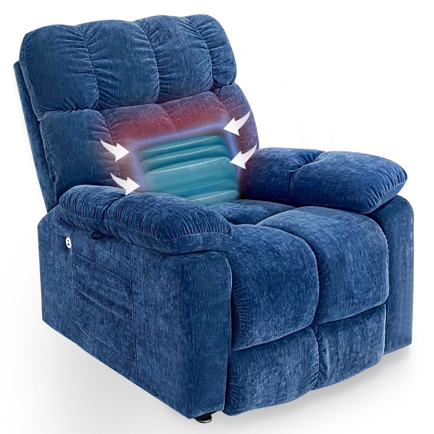 Motor Power Lift Recliner Chair with Air?Bag Massage & Lumbar Heat